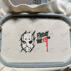 The Crystal Lake Killer Embroidery Design, The Killer Friday 13th Horror Movie Killers Embroidery File, Instant Download