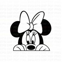 Minnie_peeking_Mickey_Mouse Svg Dxf Eps Pdf Png, Cricut, Cutting file, Vector, Clipart - Instant Download