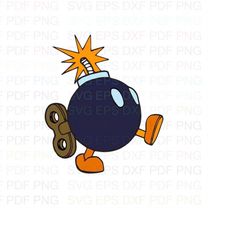 Super_Mario_Bomb_Walking Svg Dxf Eps Pdf Png, Cricut, Cutting file, Vector, Clipart - Instant Download