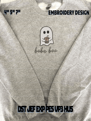 Spooky Halloween Embroidery File, Spooky Coffee Embroidery File, Boba Boo Embroidery Machine Design, Digital Download