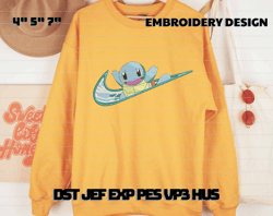 NIKE x Squirtle Best Unisex Anime Embroidered Sweatshirt, Manga Embroidered Sweatshirt, Manga Embroidered Crewneck, Anime Sweatshirt, Anime Gift