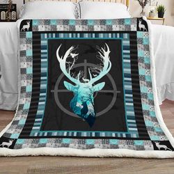 blue deer hunting, gift ideas for hunting&8217s lovers fleece blanket