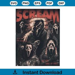 Vintage Scream 90s Horror Character PNG Sublimation