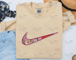 NIKE x Songoku Embroidered Sweatshirt, Custom Embroidered Sweatshirt, Anime Embroidered Sweatshirt, Latest Anime Embroidered Hoodie, Anime Sweatshirt, Embroidered Anime Gift