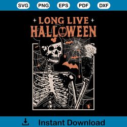 Vintage Long Live Halloween Disney Skeleton SVG Download
