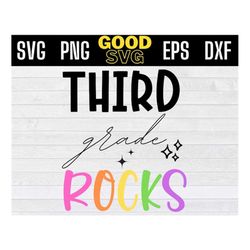 third grade rocks svg, 3rd grade rocks svg, 3rd Grade Back To School Svg Png Eps Dxf