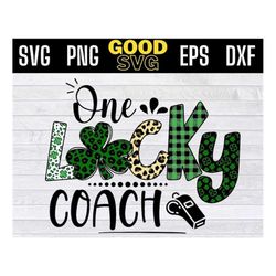 one lucky coach svg, coach Saint Patrick's Day svg, st patrick coach SVG PNG Dxf Eps Cricut File Silhouette Art