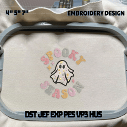 Spooky Season Embroidery Design, Retro Spooky Embroidery Design, Halloween Embroidery Design, Ghost Halloween Embroidery File