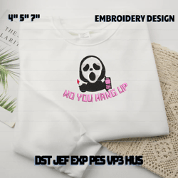 Scary Halloween Embroidery Design, No You Hang Up Halloween Serial Killer  Embroidery Machine Design, Halloween Horror Mask Embroidery Design For Shirt, Horror Character Embroidery File