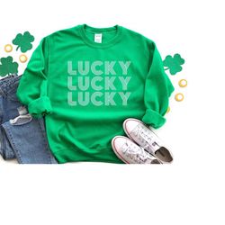 Lucky Sweatshirt, Retro Lucky Sweater, St Patricks Day Shirt, Women's St Pattys Day Lucky Sweatshirt, Teachers Lucky Shi