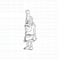 Chef_Trolls Outline Svg Dxf Eps Pdf Png, Cricut, Cutting file, Vector, Clipart - Instant Download