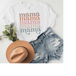 Mama Shirt, Stacked Mama Shirt, Boho Mama Shirt, Mother's Day Gifts for Mom, Bohemian Mama Tshirt, Distressed Mama T shi