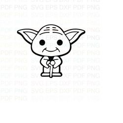 Yoda_a_legendary_Jedi_Master Outline Svg Dxf Eps Pdf Png, Cricut, Cutting file, Vector, Clipart - Instant Download