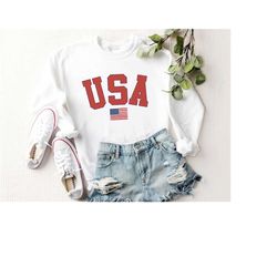 USA Shirt, 4th of July Shirt, American Flag Sweatshirt, America shirt, Flag Shirt, Unisex USA Sweater, Fourth of July Sh
