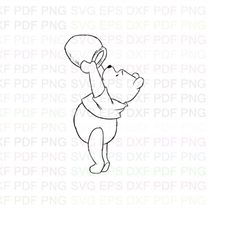 Bear_Winnie_the_Pooh_4 Outline Svg Dxf Eps Pdf Png, Cricut, Cutting file, Vector, Clipart - Instant Download