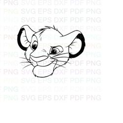 Simba_The_Lion_King_24 Outline Svg Dxf Eps Pdf Png, Cricut, Cutting file, Vector, Clipart - Instant Download