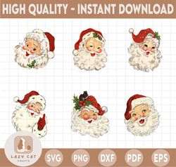 Vintage Santa Sublimation Bundle, Christmas Png, Christmas Sublimation, Christmas Clipart, Santa Sublimation, Retro Sant