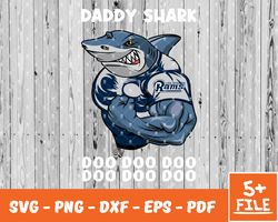 Los Angeles Rams Daddy Shark Nfl Svg , Daddy Shark   NfL Svg, Team Nfl Svg 19
