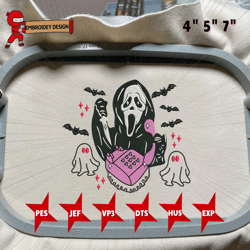 No You Hang Up Embroidery File, Halloween Serical Killer Embroidery File, Face Ghost Embroidery Machine Design