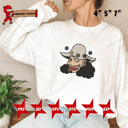 Pirate Anime Embroidery, Anime Embroidery Designs, Inspired Anime,Anime Embroidery For Fan, Machine Embroidery, Format exp, dst, jef, pes