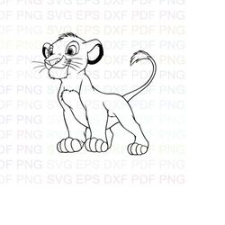 Simba_The_Lion_King_4 Outline Svg Dxf Eps Pdf Png, Cricut, Cutting file, Vector, Clipart - Instant Download