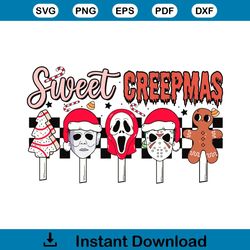 Retro Sweet Creepmas Horror Characters SVG Cricut File