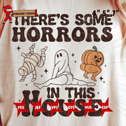 Scary Pumpkin Embroidery Machine Design, Horrors In House Embroidery Design, Pumpkin Halloween Embroidery File