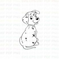 101_Dalmations_024 Outline Svg Dxf Eps Pdf Png, Cricut, Cutting file, Vector, Clipart - Instant Download