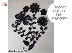 Flower crochet pattern , crochet  tutorial , diy crochet , crochet pattern , irish lace motifs pattern , Home Decor .