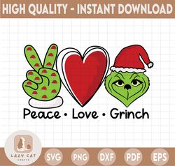 The Grinch PNG, Peace Love PNG, Sublimation Designs Downloads, Christmas PNG, Sublimation Designs, Png Files Digital
