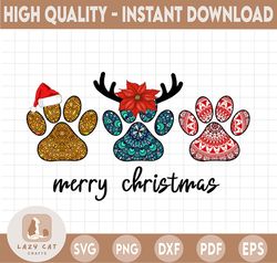 Merry Christmas paws png, Christmas sublimation designs download, digital download, sublimation graphics, paw prints png