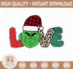 "Mean Green one love Christmas PNG file Merry Christmas Sublimation funny cage leopard Buffalo Plaid shirt clipart glitt