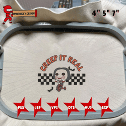 Creep It Real Horror Masked Killer, Horror Movie Killer Embroidery Design, Fall Halloween Embroidery Machine File, Embroidery