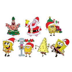 spongebob Bundle Christmas Svg, Christmas Svg, Merry Christmas Svg, Christmas Tree Svg File Cut Digital Download