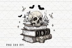 Spooky Spell Books Skull Halloween PNG