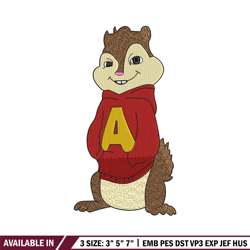 Alvin embroidery design, Chipmunks embroidery, Embroidery file, Embroidery shirt, Emb design, Digital download