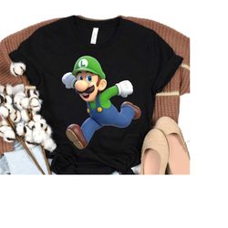 Nintendo Super Mario Luigi 3D Poster T-Shirt, Classic Luigi Portrait Vintage Shirt, Magic Kingdom, Disneyland WDW Trip F