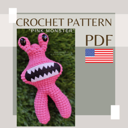 Crochet Pink Monster Pattern, halloween