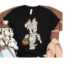 Disney Halloween Minnie Mouse Mummy Pumpkin Shirt, Mickey and Friends, Disney Halloween Party Gift, Disneyland Halloween
