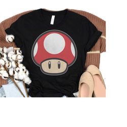 Nintendo Super Mario Mushroom Power-Up Graphic T-Shirt, Classic Luigi Vintage Shirt, Magic Kingdom, Disneyland WDW Trip