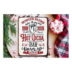 Hot cocoa poster svg, Hot cocoa svg, Winter blend svg, Old fashioned hot cocoa svg, Vintage hot cocoa svg, Vintage Chris