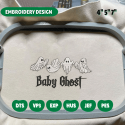 Baby Ghost Embroidery Design, Customized Halloween Embroidery Machine Design, Custom Embroidery, Embroidery Pattern