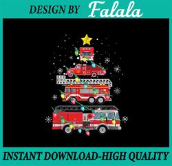 Funny Firefighter Fire Truck Christmas Tree Xmas PNG, Xmas Fire Truck, Christmas Gift Fireman For Holiday Png