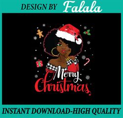 Black African Girl Melanin Christmas Santa Hat Xmas PNG, Melanin Christmas, Black Santa Mrs. Christmas, Afro Woman Chris
