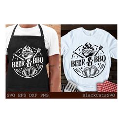 Beer and BBQ svg, Barbecue svg, Grilling svg, Dad's Bar and Grill svg, Father's day gift svg, BBQ Cut File, Funny Apron