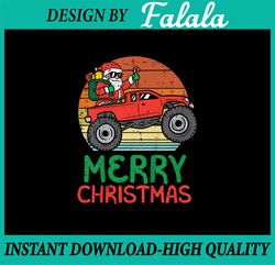 Merry Christmas Santa Monster Truck Xmas PNG, Boy Kids Christmas Red Truck Png, Merry Christmas, Christmas Matching Fami