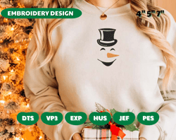 Snowman Custom Embroidery Designs, Christmas Embroidery Designs, Santa Hat Embroidery Designs, Merry Christmas Embroidery Designs