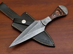 custom handmade Damascus steel boot dagger knife pakka wood handle gift for him groomsmen gift wedding anniversary gift