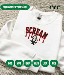 Scream GhoScary Halloween Embroidery Design, Ghost Face Craft Embroidery File, Horror Scream Embroidery Machine Designst Embroidery Design, Happy Halloween Embroidery Design, Retro Horror Movie Embroidery File, Spooky Vibes Machine Embroidery File