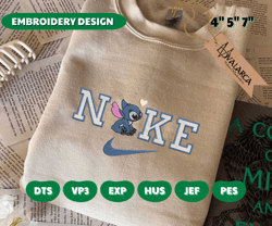 STITCH NIKE EMBROIDERED SWEATSHIRT - EMBROIDERED SWEATSHIRT/ HOODIES, Instant Download, Embroidery Design
